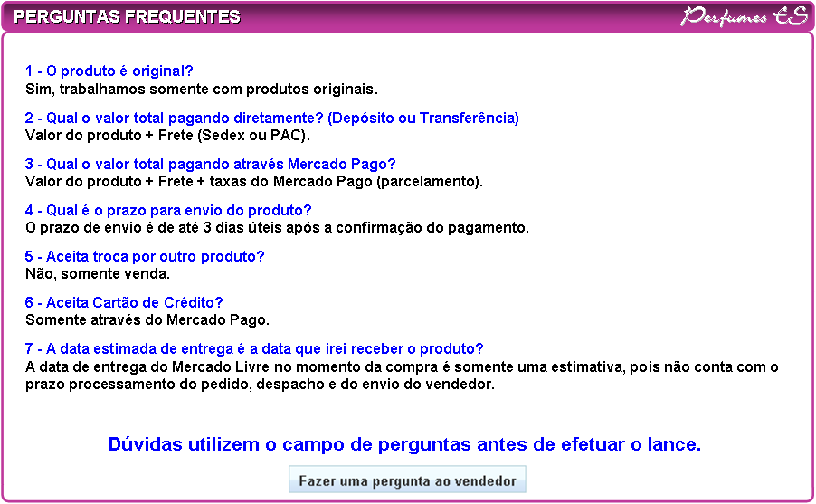 PERGUNTAS FREQUENTES