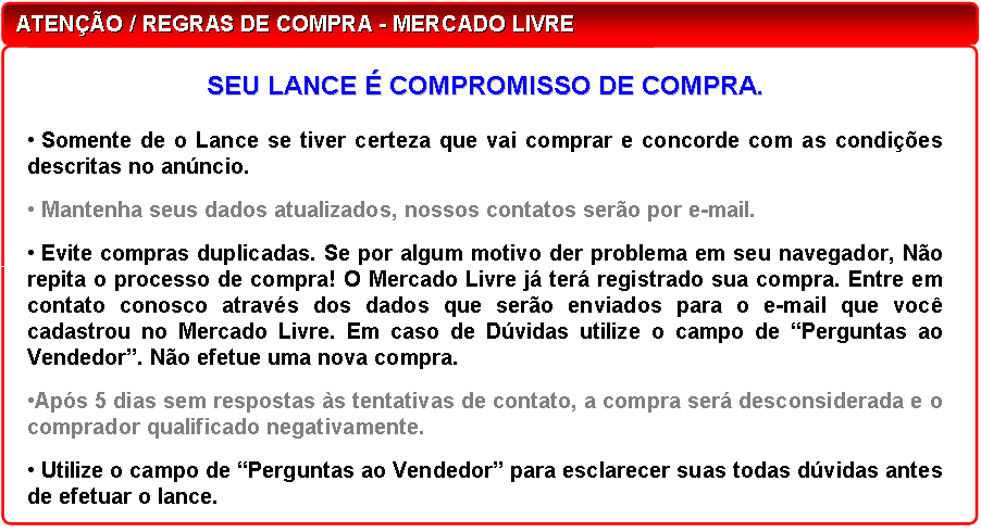 REGRAS MERCADO LIVRE